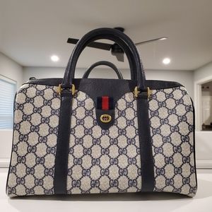Authentic Gucci Supreme Canvas boston satchel